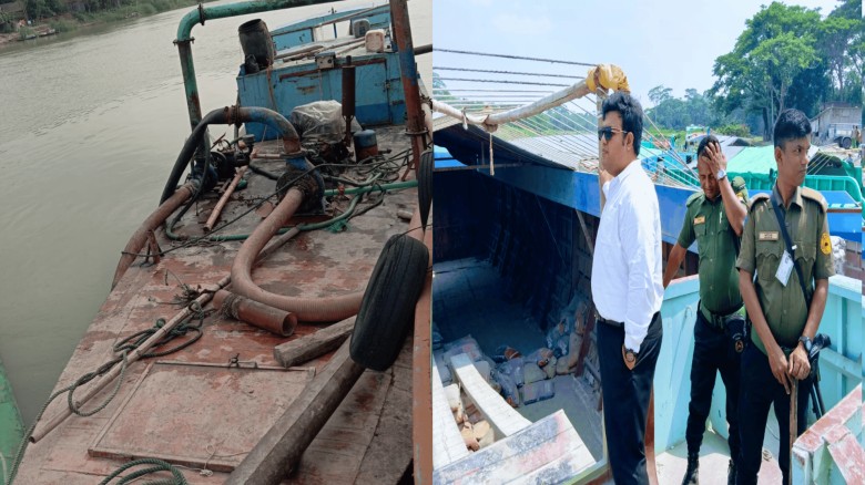 রাজৈরে অবৈধ ভাবে বালু উত্তোলনের দায়ে পঞ্চাশ হাজার টাকা জরিম